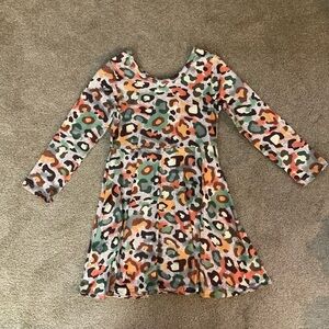 Colorful Leopard Print Kids Dress